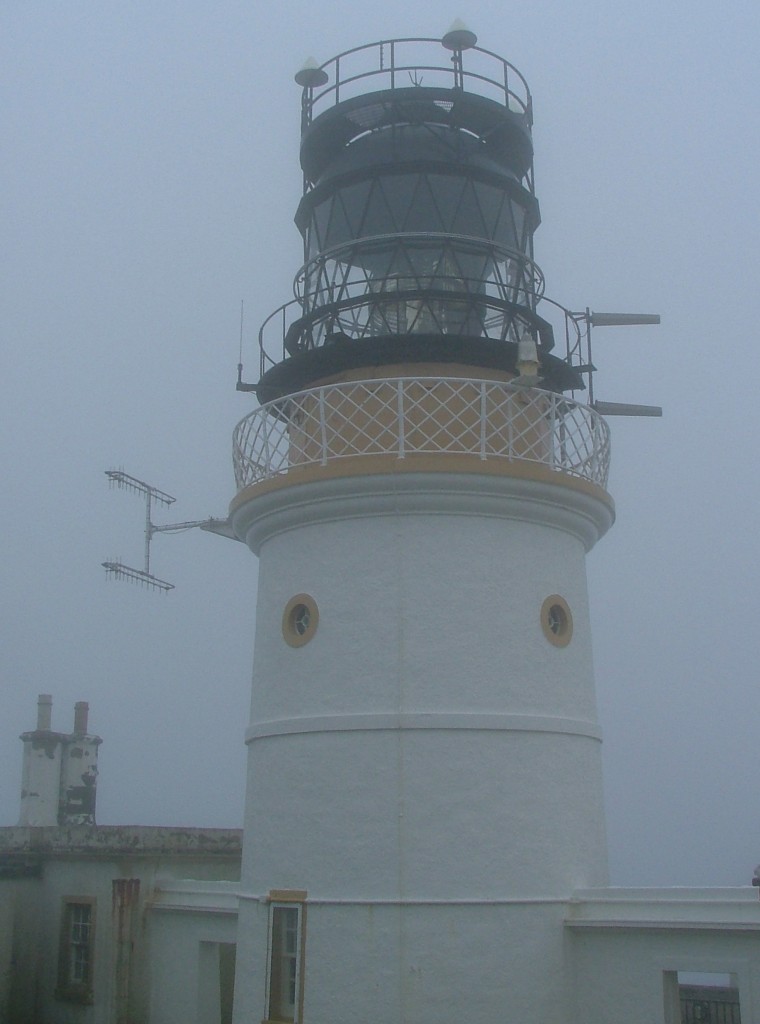 Sumburgh lighthouse in the mist