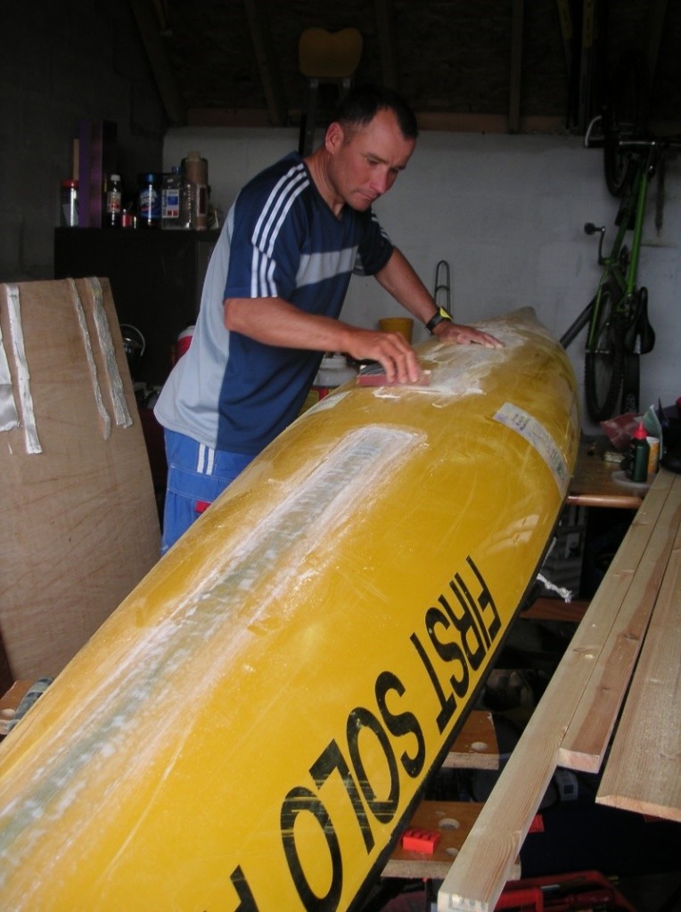 putting on a keel strip