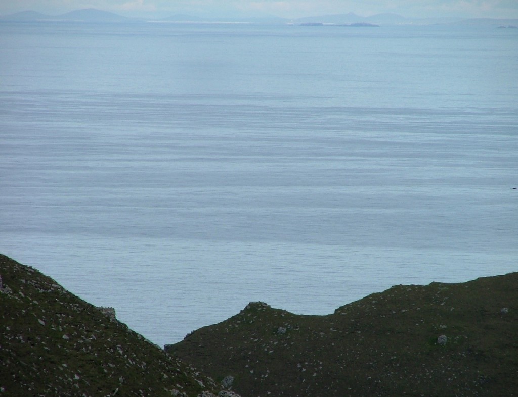 looking back to the mainland 40 miles away! With Haskeir in between.