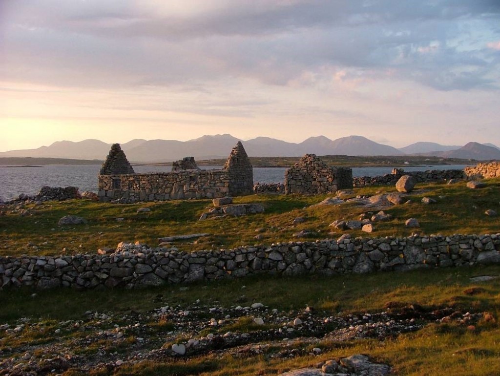 sunset looking at the Twelve Bens